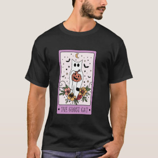 The Cat Tarot Card Ghost Halloween Pumpkin Cat Lov T-Shirt