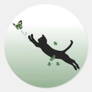 The Cat & The Butterfly Classic Round Sticker
