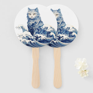 The Cat Wave Off Kanagawa Hand Fan