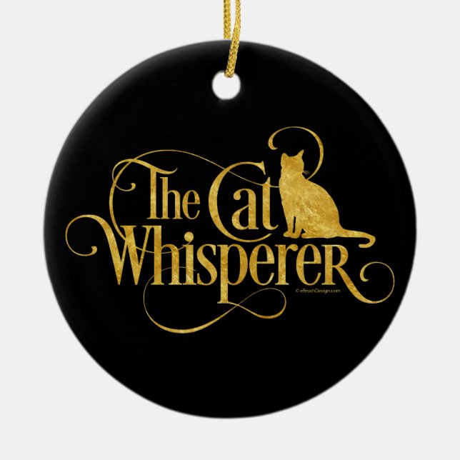 The Cat Whisperer Ceramic Tree Decoration (Front)