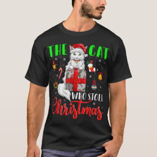 The Cat Who Stole Christmas Funny Christmas Santa T-Shirt