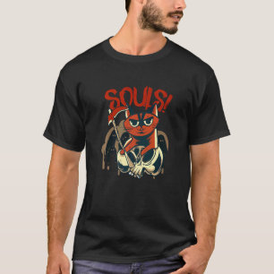 The Cat Will Take Your Soul Cloaked Grim Reaper T-Shirt