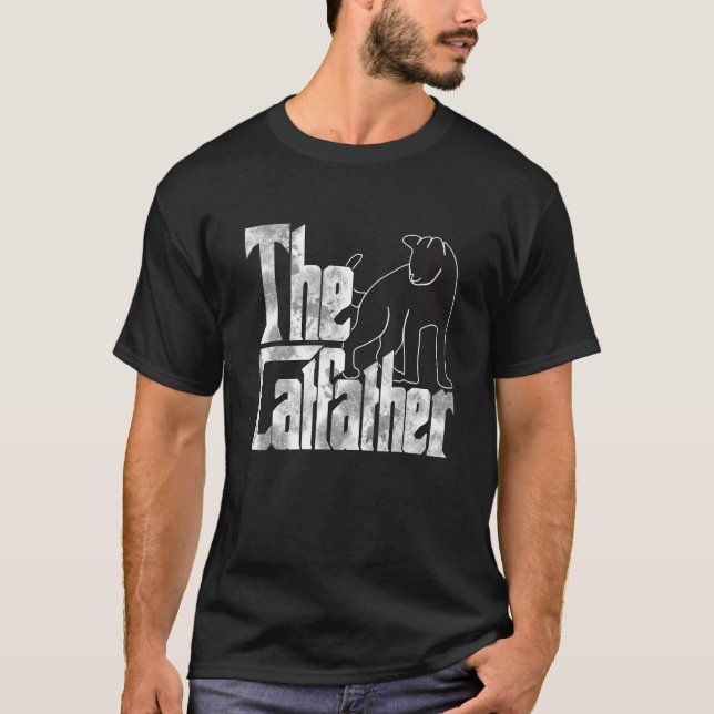 The Catfather Black Cat Father Mafia Whiskers Male T-Shirt (Front)