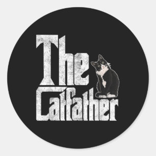 The Catfather Cat Father Mafia Whiskers Male Daddy Classic Round Sticker