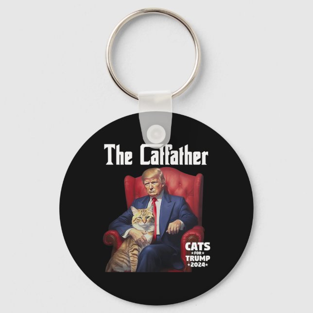 The Catfather Cat For Trump 2024  Key Ring (Front)