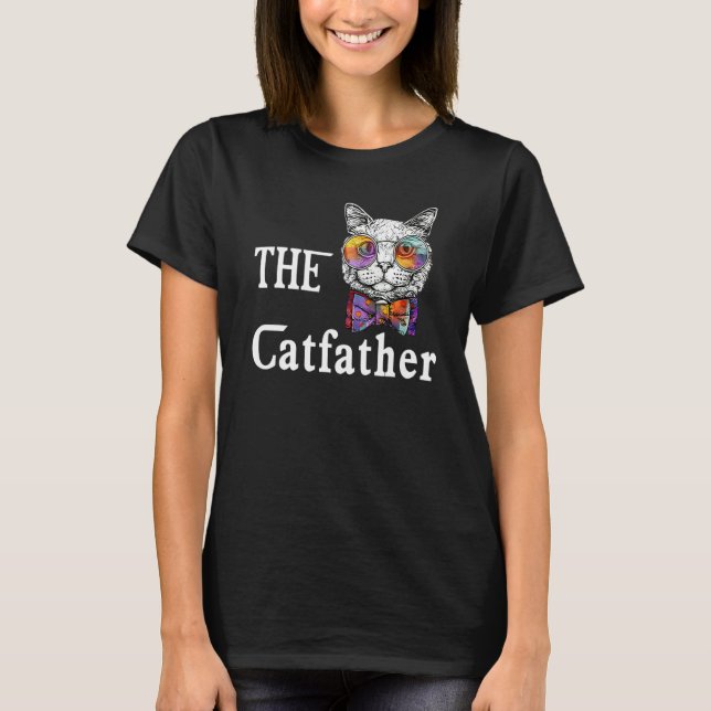 The Catfather Dad  Father s Day Cat Daddy T-Shirt (Front)