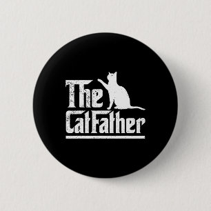 The Catfather Funny Cat Dad Fathers Day Movie Pun  6 Cm Round Badge