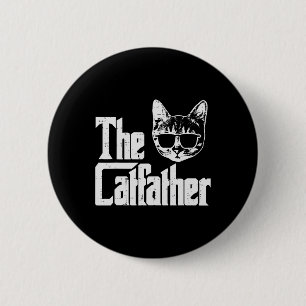 The Catfather Funny Cat Dad Fathers Day Movie Pun  6 Cm Round Badge