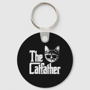 The Catfather Funny Cat Dad Fathers Day Movie Pun  Key Ring