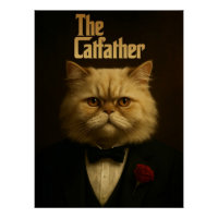 The Catfather - Persian Cat Godfather Parody Art