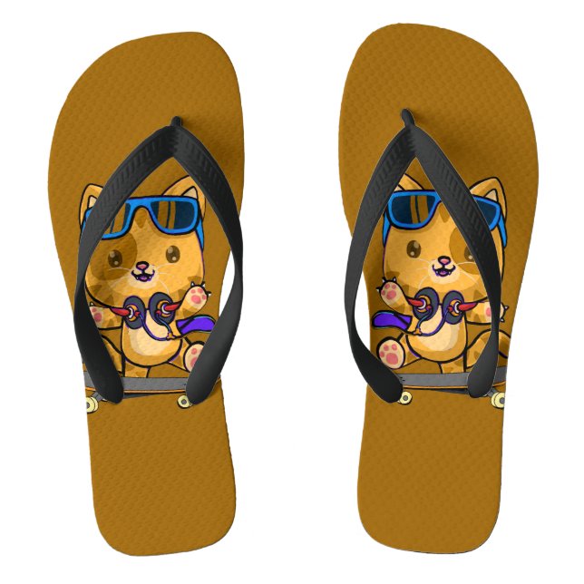 the cats are calling, and i must go, meow jandals (Footbed)