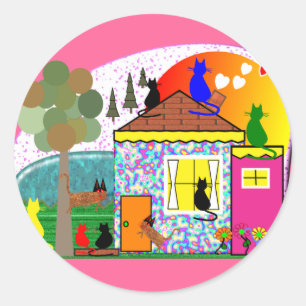 The Cats Are Taking Over The House Classic Round Sticker