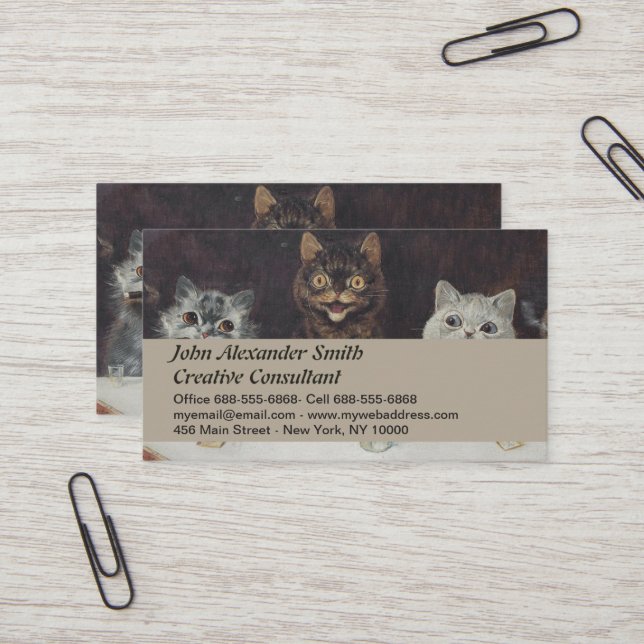 The Cat's Bachelor Celebration Business Card (Front/Back In Situ)