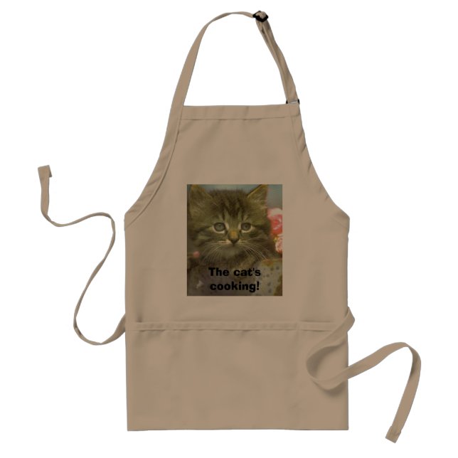 The cat's cooking! standard apron (Front)