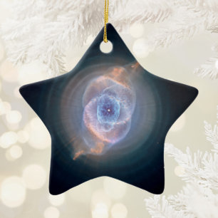 The Cat's Eye Nebula Star Photo Ceramic Tree Decoration