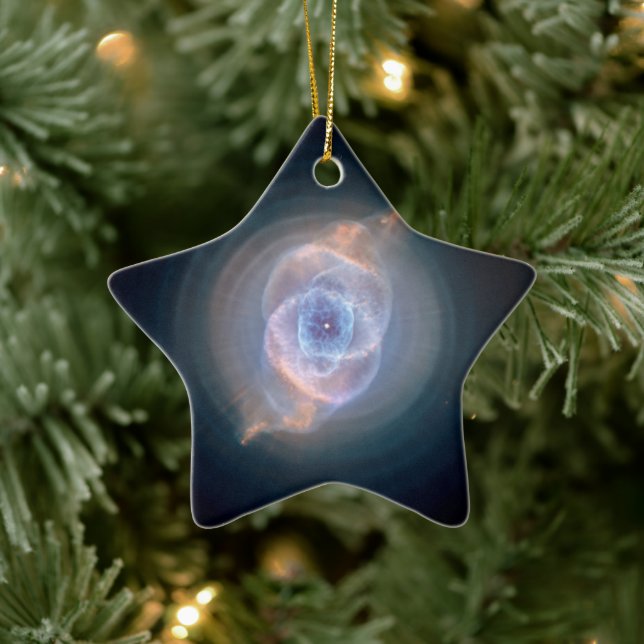 The Cat's Eye Nebula Star Photo Ceramic Tree Decoration (Tree)
