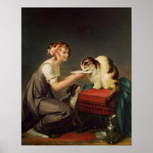 The Cat's Lunch Marguerite Gérard Art Poster