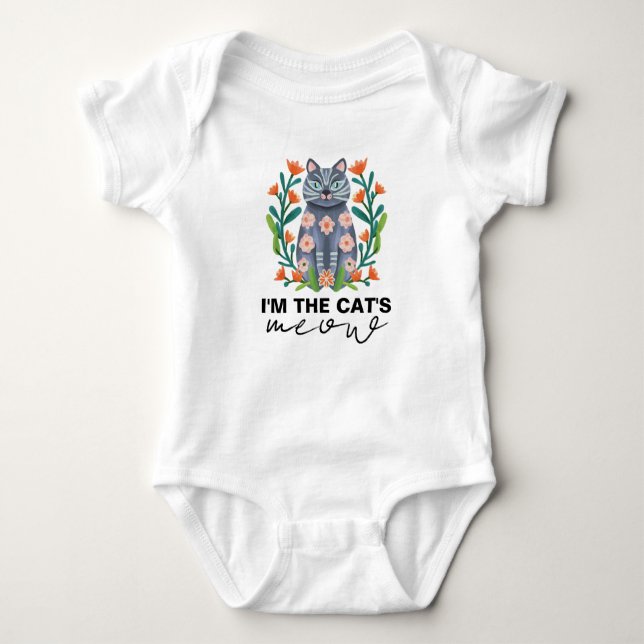 The Cat's Meow Baby Bodysuit (Front)