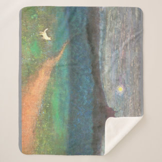 The Cat's Midnight Journey Sherpa Blanket