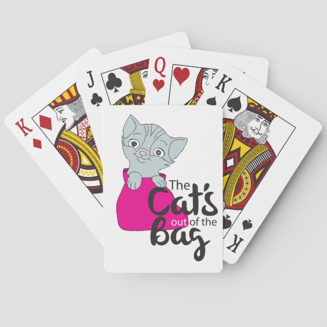 The Cats Out of the Bag Kitten Cartoon Image Kitty Playing Cards (Back)