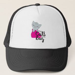 The Cats Out of the Bag Kitten Cartoon Image Kitty Trucker Hat