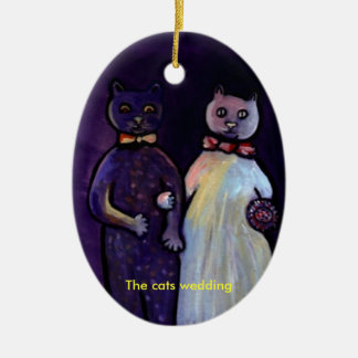 The cats wedding (Ornament) Ceramic Tree Decoration