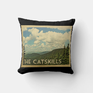 The Catskills New York Vintage Travel Cushion
