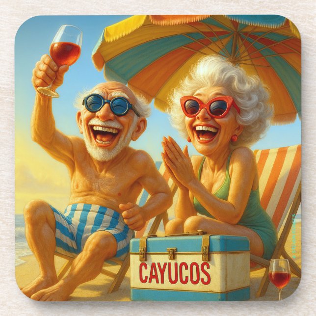 "THE CAYUCOS FOREVER COOL KIDS" COASTERS.   COASTER (Front)
