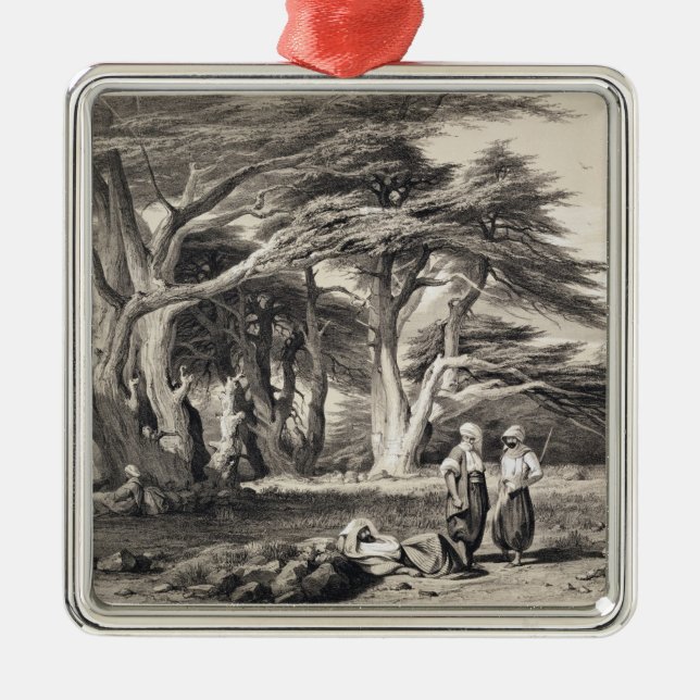 The Cedars of Lebanon, engraved by Freeman (sepia Metal Tree Decoration (Front)