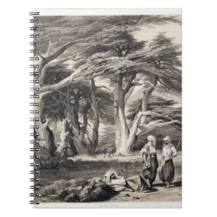The Cedars of Lebanon, engraved by Freeman (sepia Spiral Notebook