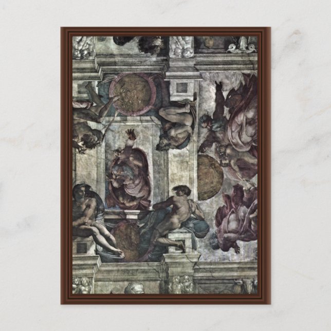 The Ceiling Fresco In The Sistine Chapel Genesis M Postcard (Front)