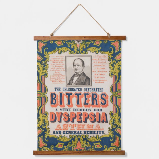 The Celebrated Oxygenated Bitters Hanging Tapestry (Front)