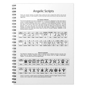 The Celestial Alphabet Angelic Script Chart Spiral Notebook