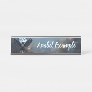 The Celestial Crow Desk Name Plate