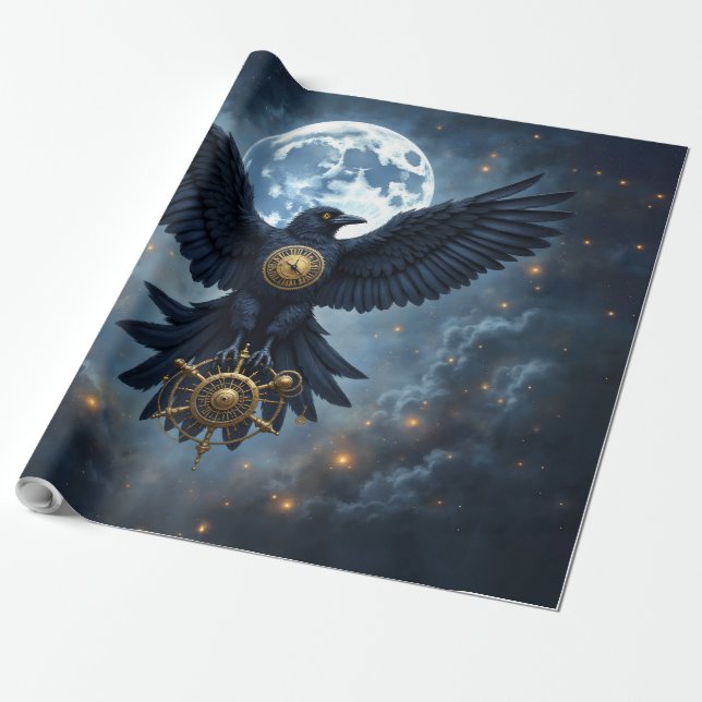 The Celestial Crow.  Wrapping Paper (Unrolled)