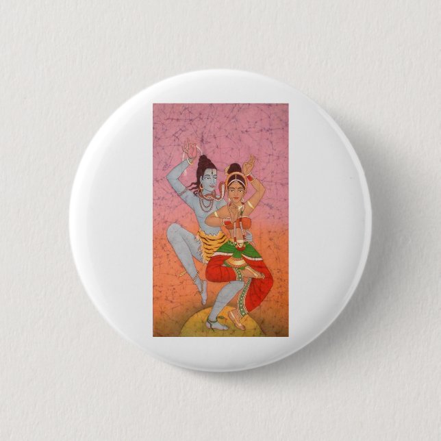 the_celestial_dance_of_shiva_and_parvati_bh21.jpg 6 cm round badge (Front)