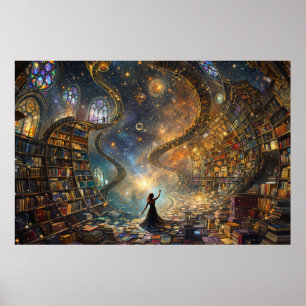 The Celestial Library of Dreams Poster