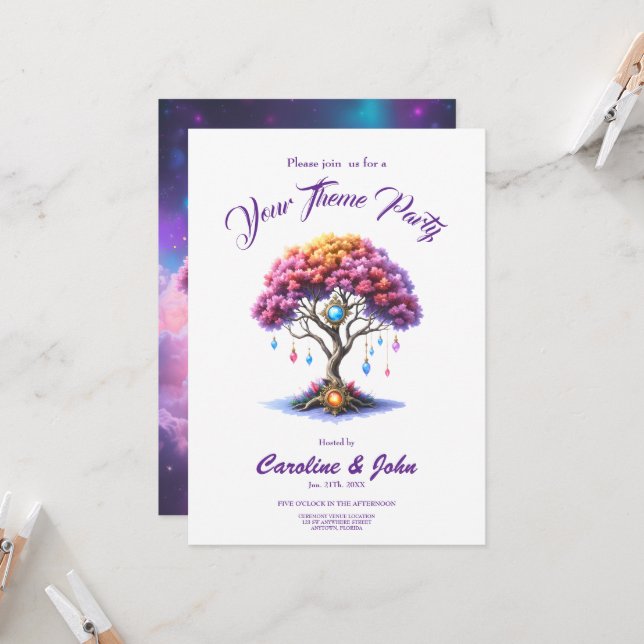 The Celestial Tree of Becoming.  Invitation (Front/Back In Situ)