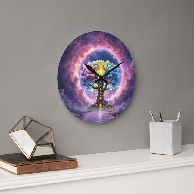 The Celestial Tree of Eternal Realms Large Clock (Office)