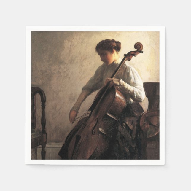 The Cellist (by Joseph DeCamp) Napkin (Front)