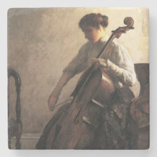 The Cellist (by Joseph DeCamp) Stone Coaster