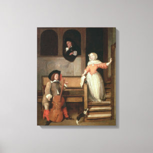The Cello Player, c.1700 (oil on canvas) Canvas Print