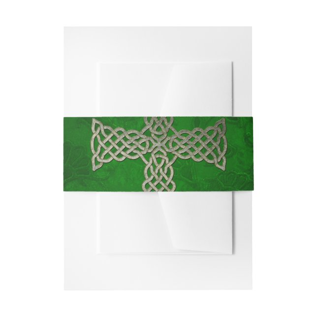 The celtic cross invitation belly band (Front Example)