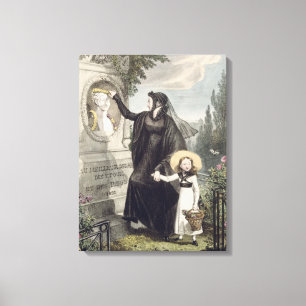 The Cemetery of Pere Lachaise, printed by Charles Canvas Print