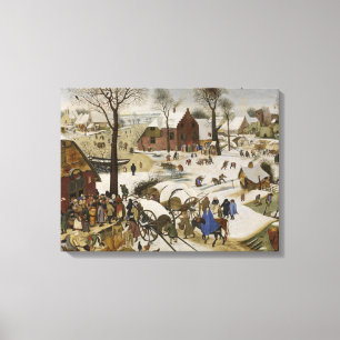 The Census at Bethlehem (by Pieter Bruegel) Canvas Print