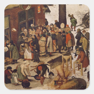 The Census at Bethlehem, detail of census office Square Sticker