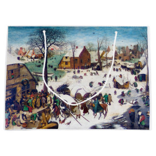 The Census at Bethlehem, Pieter Bruegel Large Gift Bag