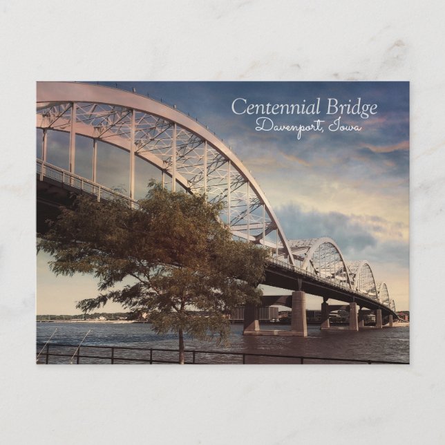 The Centennial Bridge in Davenport, Iowa Postcard (Front)
