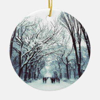 The Central Park Mall In Winter Ceramic Tree Decoration