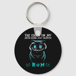 The Chain On Mood Swing Snapped Run Cat Halloween Key Ring